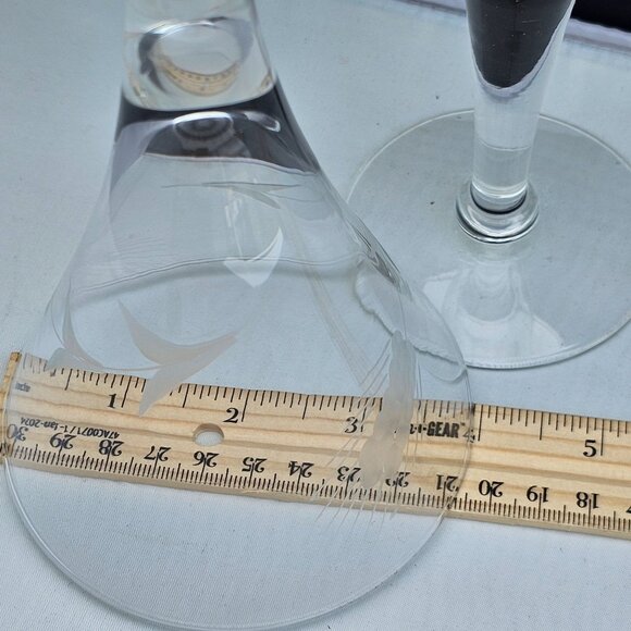 2 Javit Fine Wheat Wine Water Goblet 7.5" cut glasses midcentury 50s made in USA - Picture 7 of 8